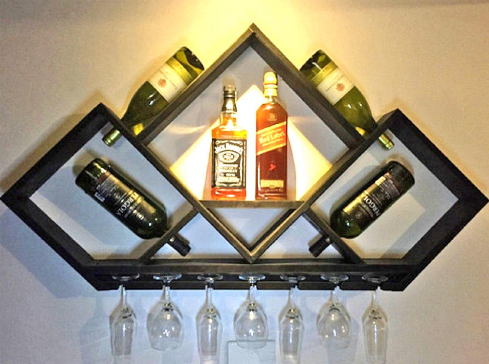 Настенная винная полка 