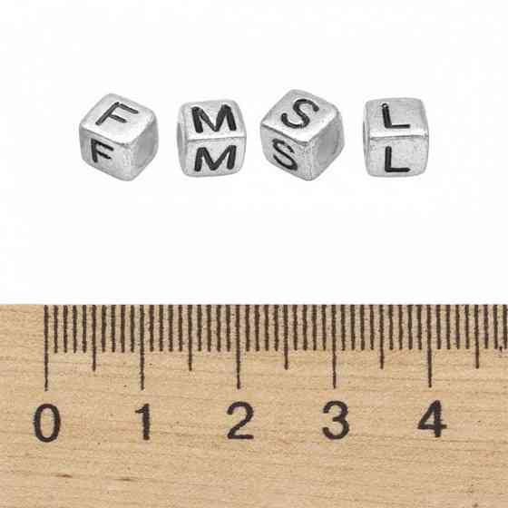 Декоративні намистинки для творчості Алфавіт Кубики Dom Busin УТ000004425 в упаковці 130 шт Вінниця