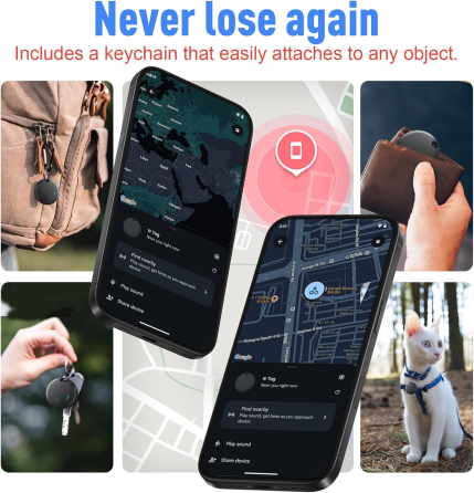 Комплект Bluetooth-трекерів Fortunepro (4 шт.) для Android: Пошук ключів та багажу через Google Find My Device, IP-захист, Black Київ