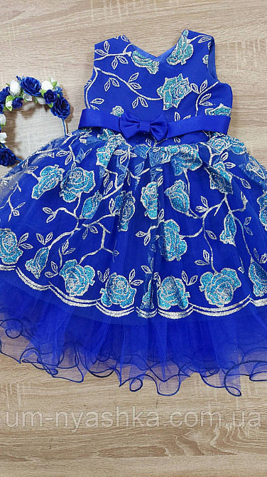 Нарядное синее платье с цветами Кривой Рог - изображение 2