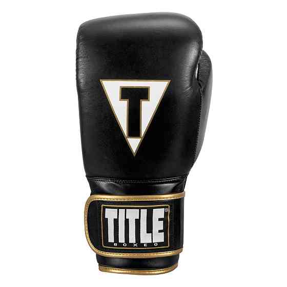 Боксерські рукавиці TITLE Boxeo Mexican Leather Quatro Black/White 14 oz (бинти 4м. в комплекті) Каменское
