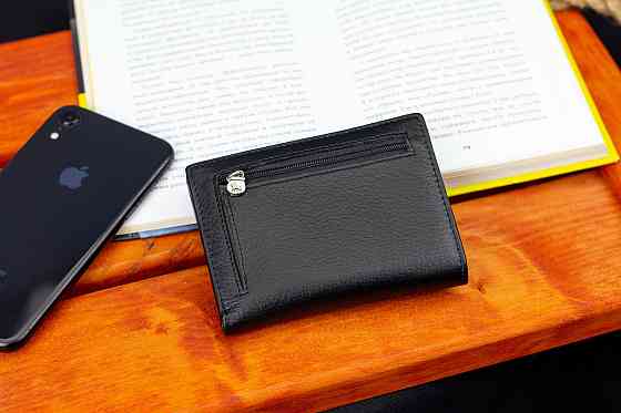 Чорний чоловічий гаманець з натуральної шкіри Marco Coverna Київ