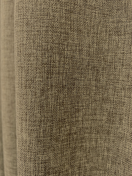 Комплект коротких штор VR-Textil Лен Мешковина № 1768ш Миндальный 130х170см 2 шт (35-0446) Киев - изображение 6