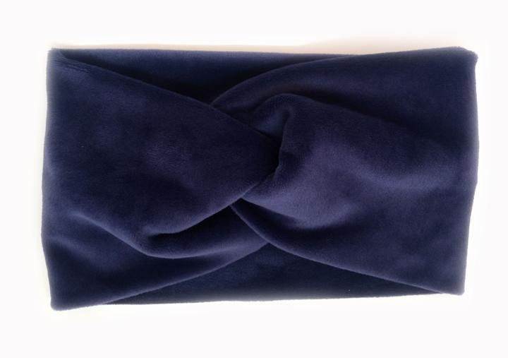 Повязка на голову велюровая темно-синяя Киев - изображение 1