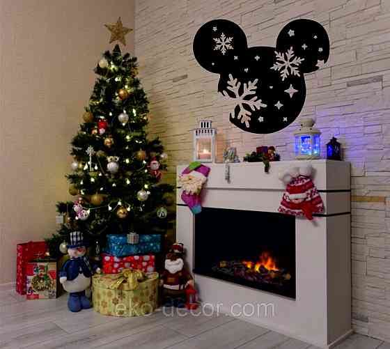 Декоративное настенное Панно «Микки Маус», Декор на стену 90*75 см, Чёрный Киев