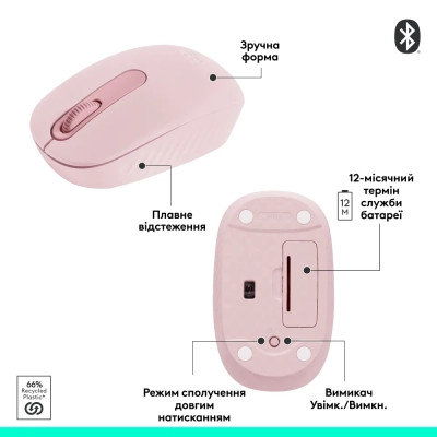 Мышка Logitech M196 Bluetooth Rose (910-007461) Винница - изображение 6