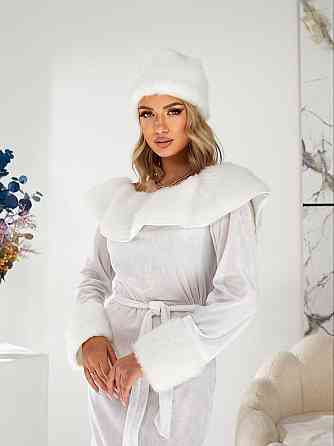 Женский набор снегурочки (платье+шапка+пояс) Білий Одеса