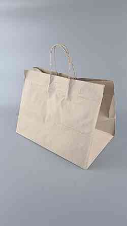 Пакет с ручками бумажный 22*29*19 бурый №34 (25 шт) Харьков