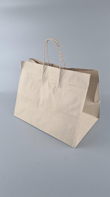 Пакет с ручками бумажный 22*29*19 бурый №34 (25 шт) Харьков - изображение 1