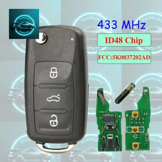 Ключ зажигания с чипом для Volkswagen, Seat, Skoda Киев