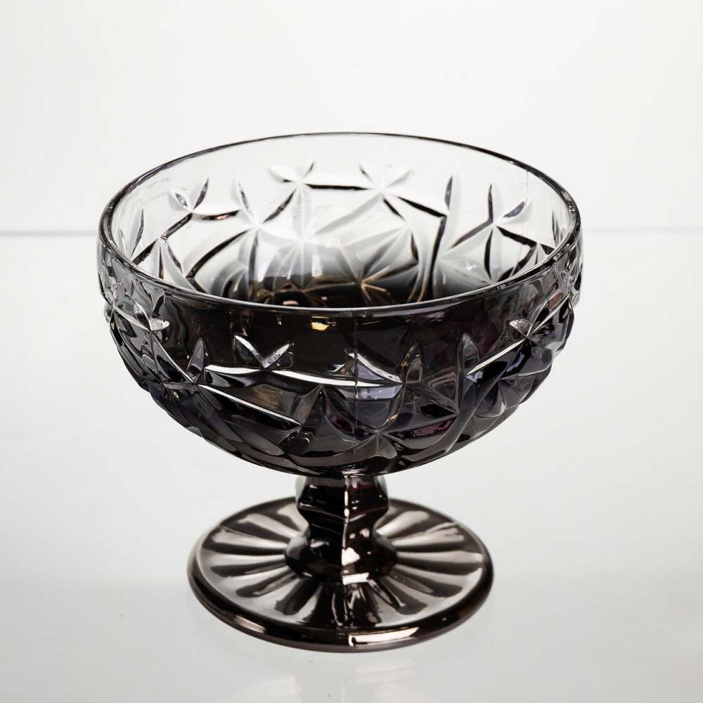 Набір креманок на ніжці 6 штук 340 мл скляні креманки для морозива жле та десертів Сірий HP-19-185 Коломия - фото 2