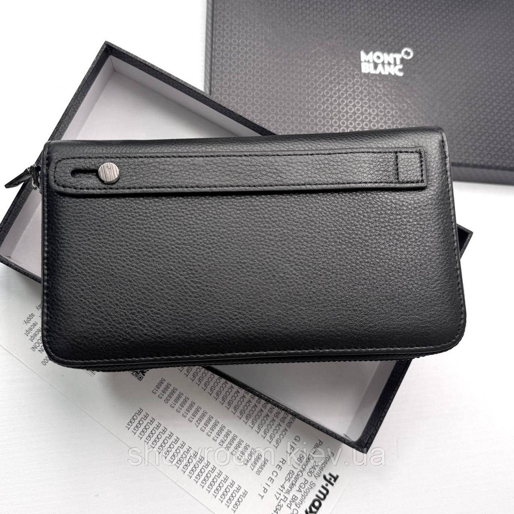 Мужской кожаный брендовый кошелек клатч на Montblanc (6613) Киев - изображение 18
