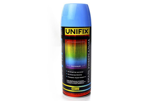 Емаль універсальна акрилова преміум RAL5012 блакитний глянець 400 мл UNIFIX Рівне - фото 1