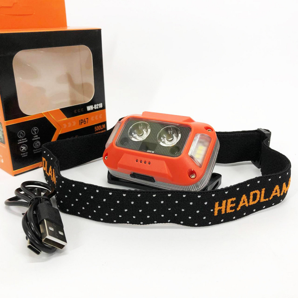 Фонарь налобный аккумуляторный светодиодный с зарядкой WH-0218-XPG(white+yellow)+SMD(red) JV-28 Львов - изображение 7