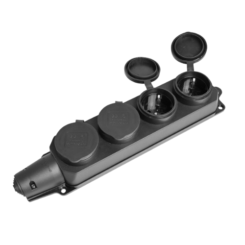 Колодка подовжувача із заземленням 4 розетки чорна Standard Titanum Житомир - изображение 1