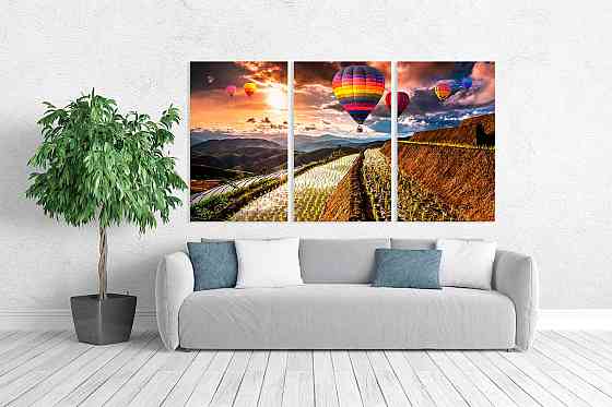 Модульная картина в гостиную / спальню  Повітряна куля    ART-248_3A Киев