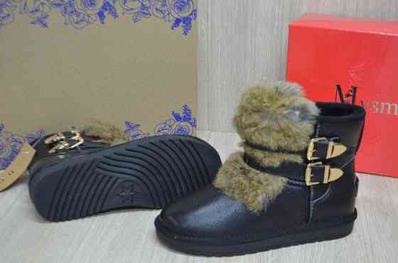 ITTS Угги жіночі ITTS чорні натуральна шкіра з хутром штучним размер 36р. (8801-1) Коломия