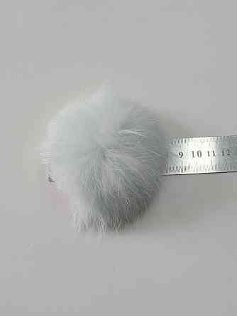 Меховой бубон на шапку из кролика Мятный 7-8 см Харьков
