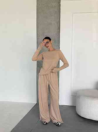 Женский теплый базовый костюм двойка из турецкого микрофлиса Одесса