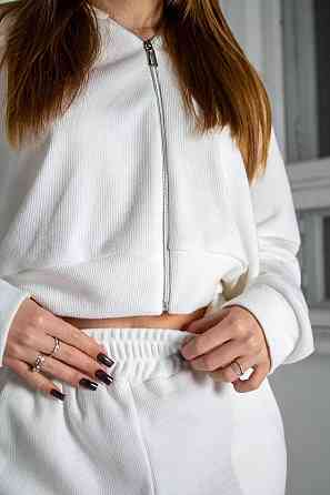 Женский стильный повседневный костюм двойка рубчик Одесса