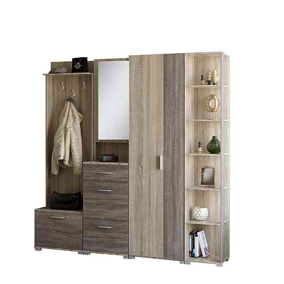 Прихожая Эверест Бриз-4 с распашным шкафом ШП-2 (4 элемента) сонома + трюфель (DTM-2659) Днепр