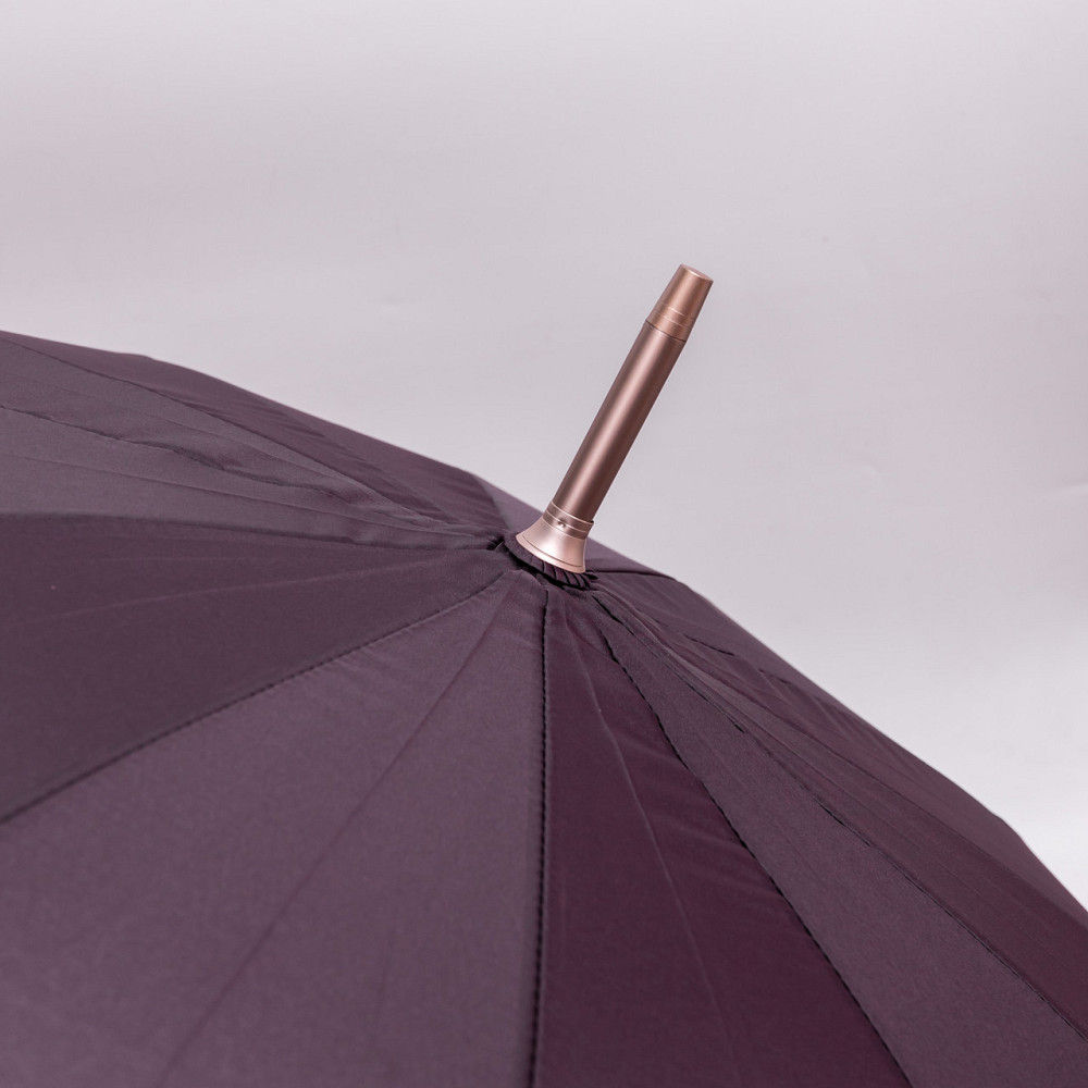 Класична парасолька-тростина з чохлом напівавтомат з поліестеру міцна надійна 12 спиць діаметр 120 см Фіолетовий HP-23-16V Коломия - фото 2
