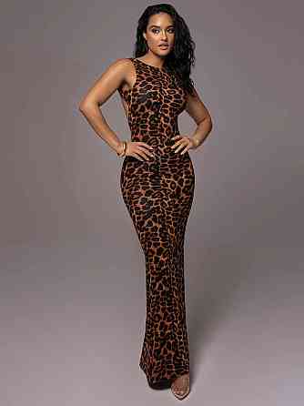 Женское платье без рукавов вечернее леопардовый M Киев