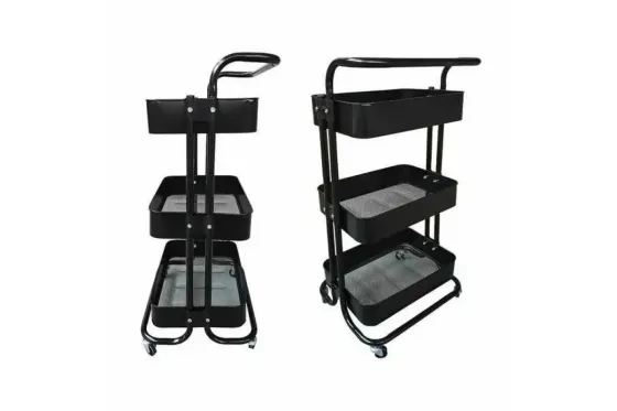 Стеллаж этажерка с полками на колесах ZM-1670 черный Коломия