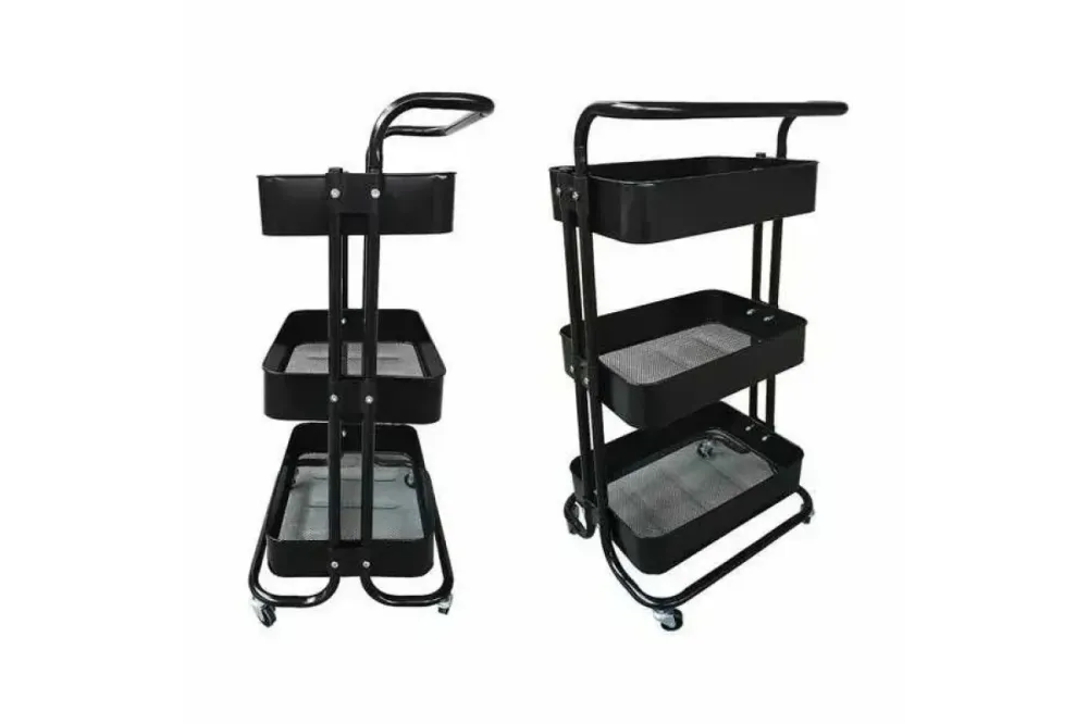 Стеллаж этажерка с полками на колесах ZM-1670 черный Коломия - фото 5