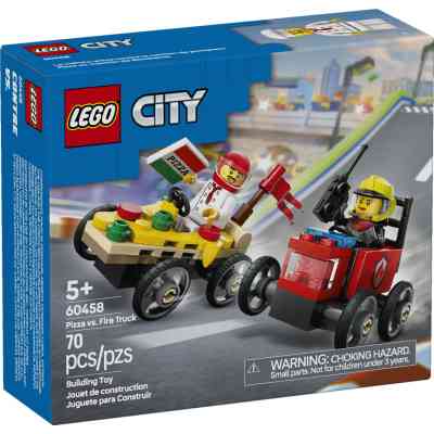 Конструктор LEGO City Піца-авто проти пожежної машини Набір перегонів (60458) Вінниця