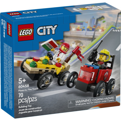 Конструктор LEGO City Пицца-авто против пожарной машины Набор гонок (60458) Винница - изображение 1