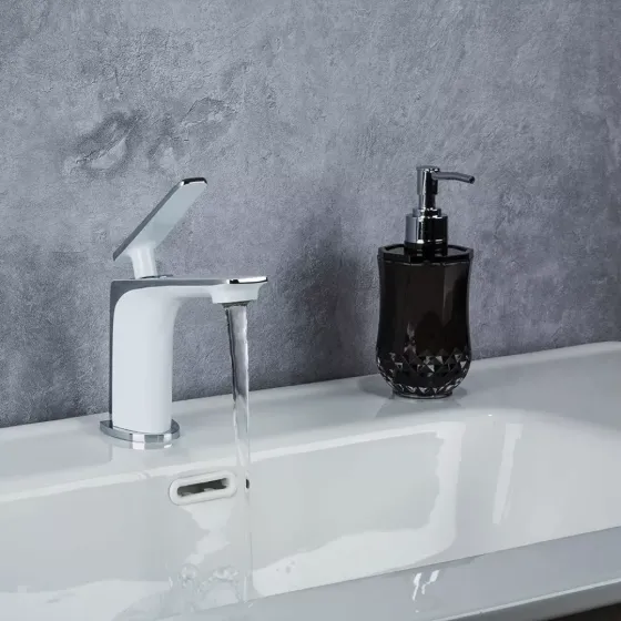 Змішувач для умивальника Frap F1058 білий/хром Київ