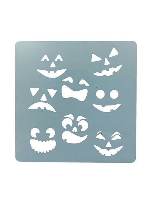 Трафарет на Хелловін Смайлики 13 на 13 см сірий Київ - фото 1