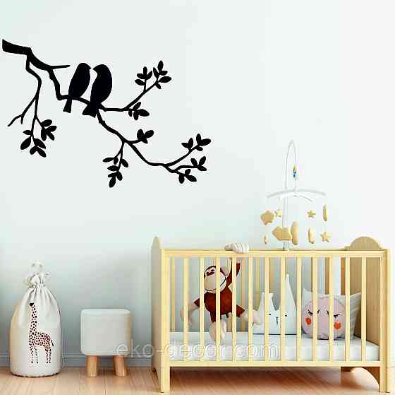 Декоративное настенное Панно «Две птички», Декор на стену 110*78 см, Черный Киев