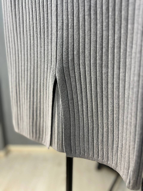 Женская юбка My fashion 478 вязка широкий рубчик разрез средняя длина, серый, 44-48 Киев - изображение 8