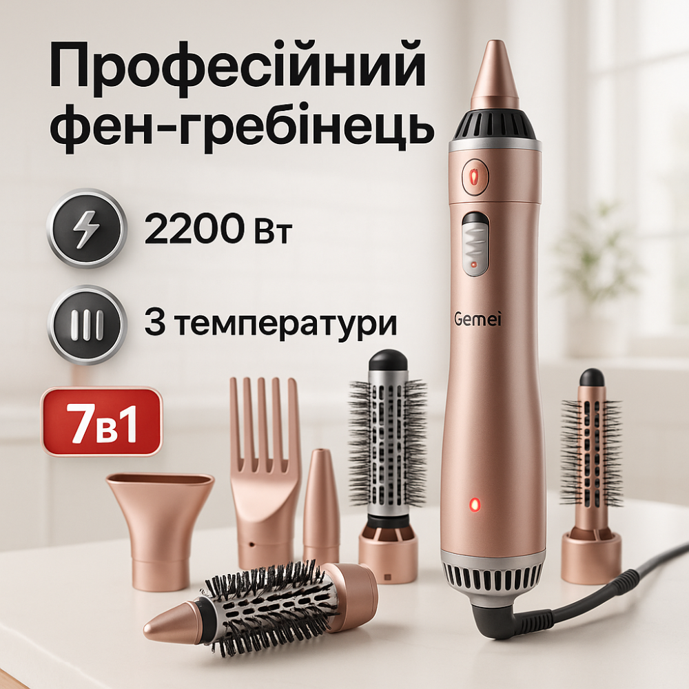 Фен расческа для укладки локонов, Фен-стайлер с функцией долговременной укладки, Хороший мощный фен DM-16 Львов - изображение 17