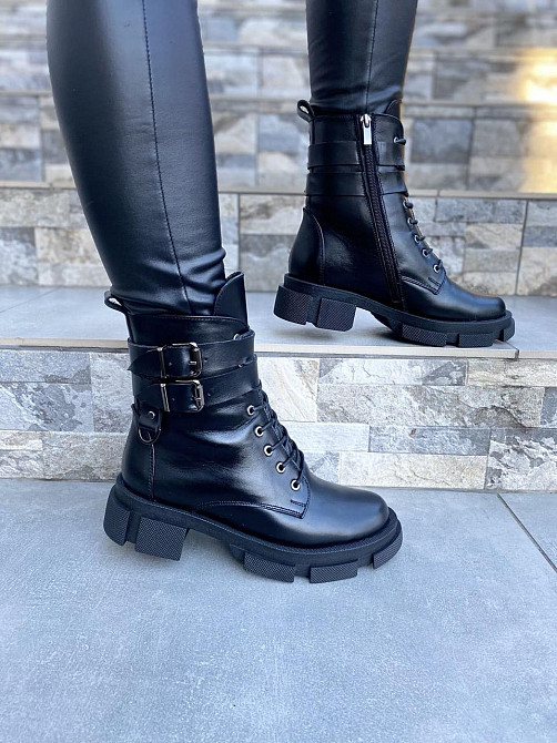 Черевики жіночі M.KRAFT чорні натуральна шкіра зима висота 15см (4285) 37р.38р.40р. Коломия - фото 4