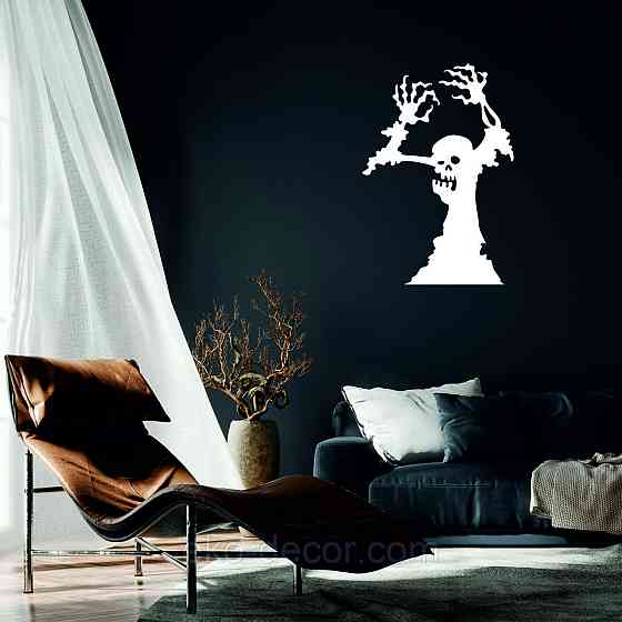 Декоративне настінне Панно «Зомбі», Декор на стіну 110*75 см, Білий Київ