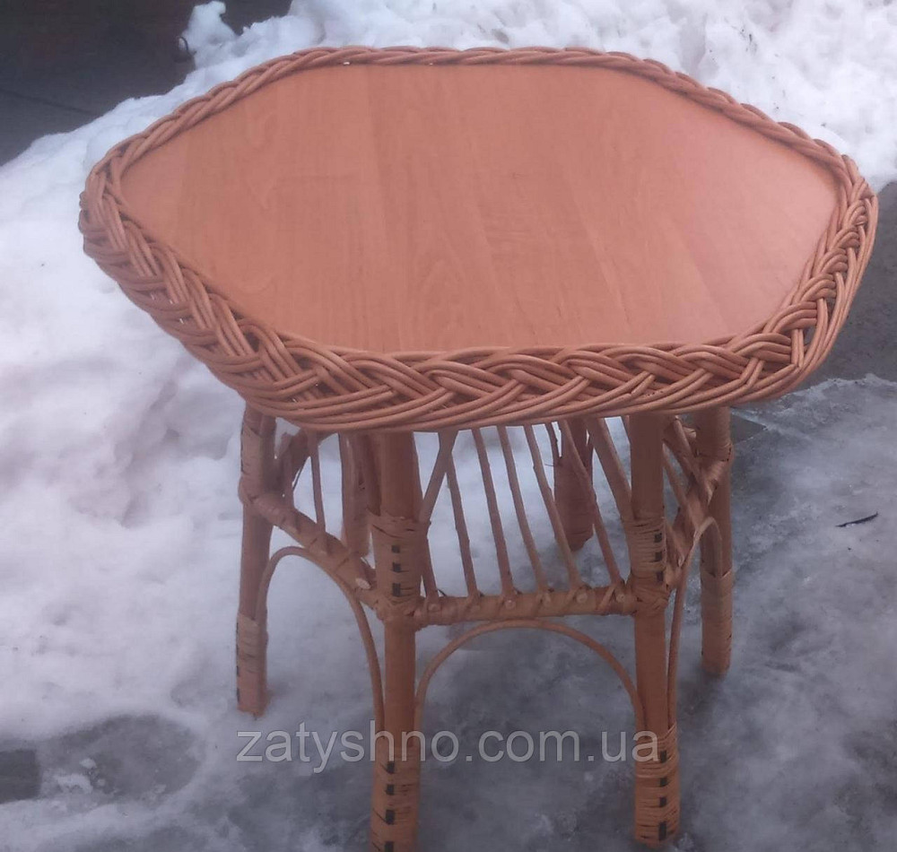 Стіл шестигранний плетений із лози Київ - фото 3