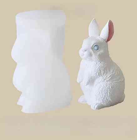 Молд силіконовий Заєць 55 на 95 мм сірий Київ