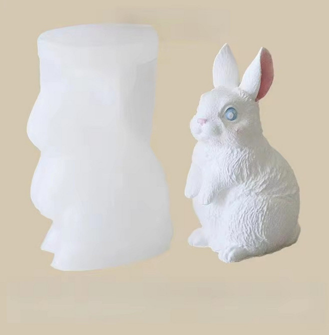 Молд силиконовый Заяц 55 на 95 мм серый Киев - изображение 1