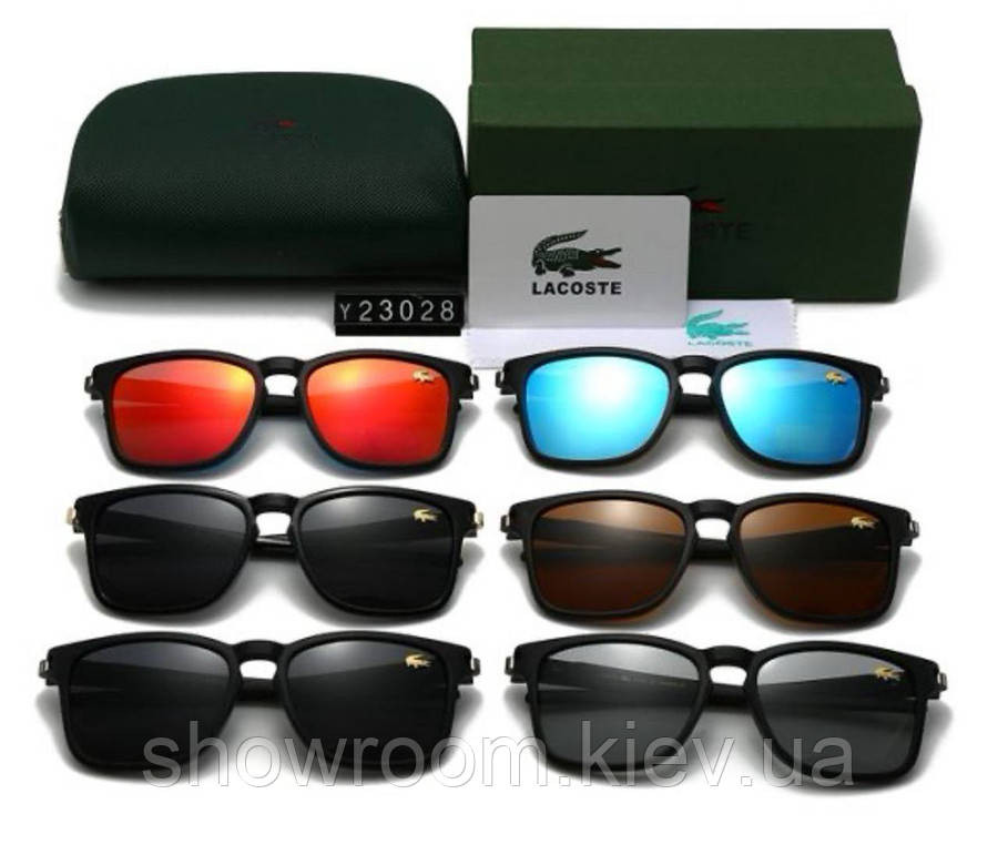 Чоловічі чорні сонцезахисні окуляри з поляризацією Lacoste (23028) Київ - фото 3