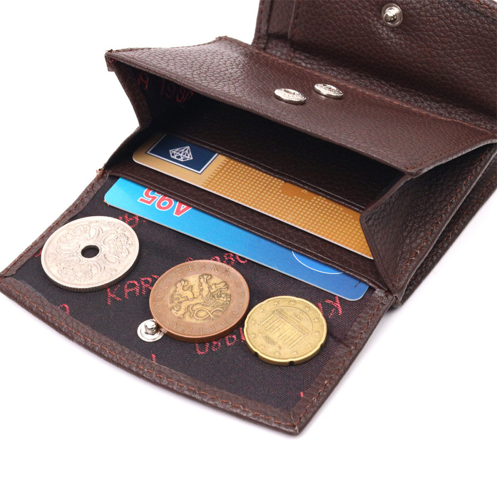 Женский компактный кошелек из натуральной кожи KARYA 21341 Коричневый Киев - изображение 8