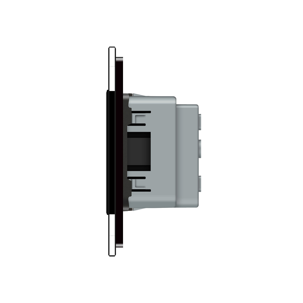 LIVOLO Розетка двомісна універсальна LIVOLO чорна матова скло Коломыя - изображение 3