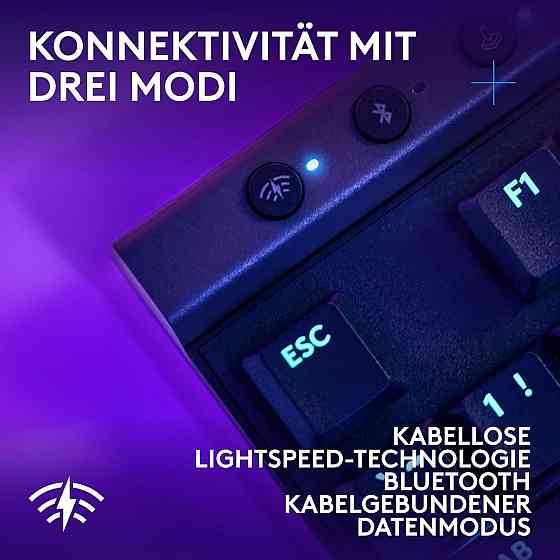 Бездротова ігрова клавіатура Logitech G G515 з RGB-підсвіткою, низькопрофільна механічна з лінійними перемикачами, QWERTZ чорна Київ