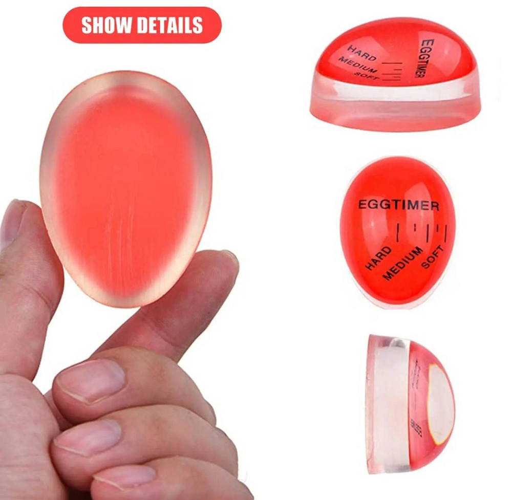 Кухонный таймер Яйцо для приготовления яиц меняет цвет 6 на 4 см красный Киев - изображение 5
