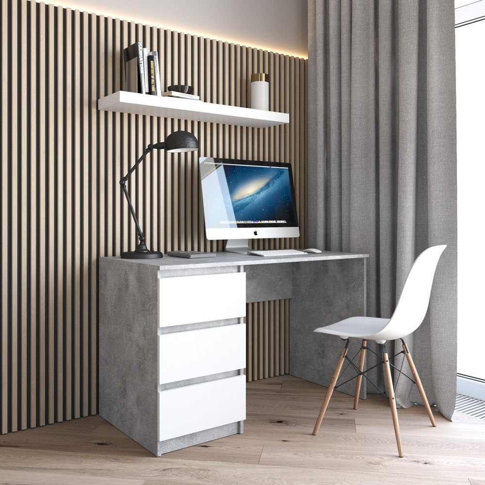 Комп’ютерний стіл VAYS R-13, письмовий з тумбою зліва, 3 шухляди, без ручок, ЛДСП, 120×60×75 см - для дому та офісу Львів - фото 4