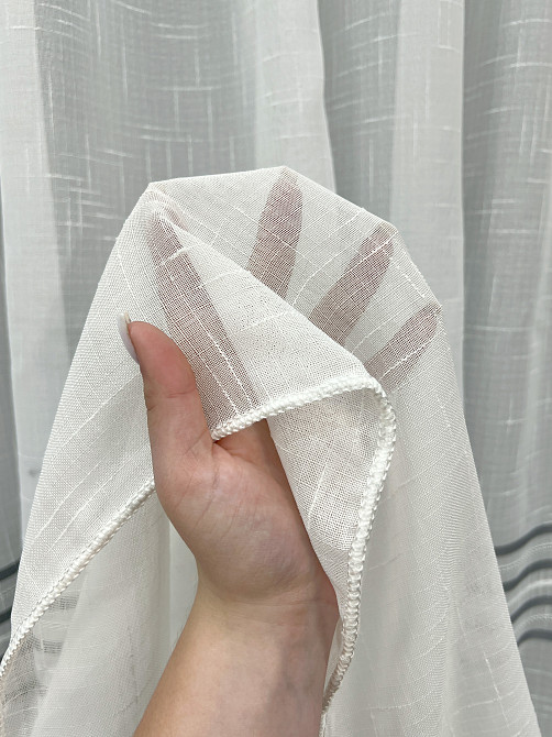 Тюль VR-Textil 2085т Мережка Льон Молочний з сірим 400х270 см (42-1295) Київ - фото 4