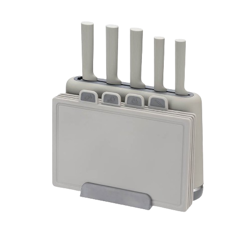 Набір ножів 10 предметів:(5шт + 4 обробні дошки + підставка) сірий MR-1412-GREY Maestro Житомир - изображение 8