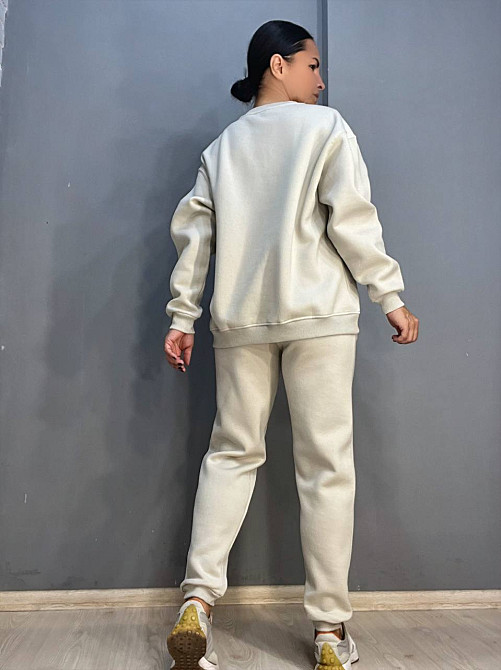 Костюм жіночіий Pepper mint 24-13-14 простий брюки джоггери на резинці та світшот оверсайз утеплений фліс світло сірий, світло-сірий, L Київ - фото 6